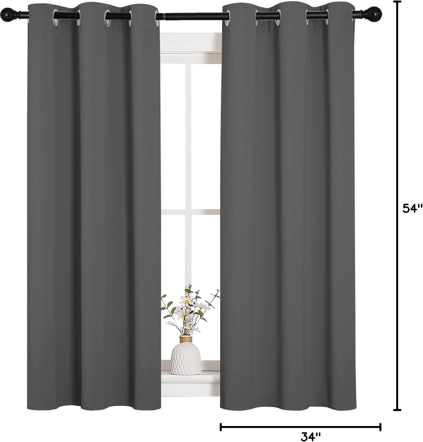 NICETOWN Bedroom Curtains Blackout Drapery Panels, Three Pass Microfiber Thermal Insulated Solid Ring Top Blackout Window Curtains/Drapes…