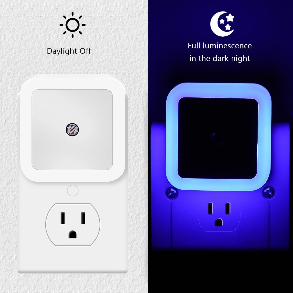 KINUR 6 Pack LED Night Light, LED Night Lights Plug into Wall with Dusk to Dawn sensors for Bathroom, Baby Nursery, Stair Lights, Hallway…