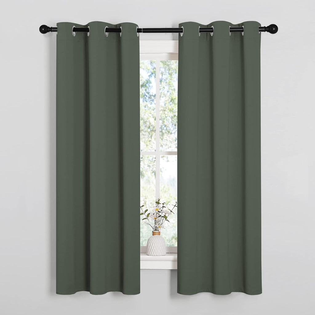 NICETOWN Thermal Insulated Curtains Blackout Draperies, Window Treatment Solid Grommet Room Darkening Drape Panels for Bedroom (Dark…