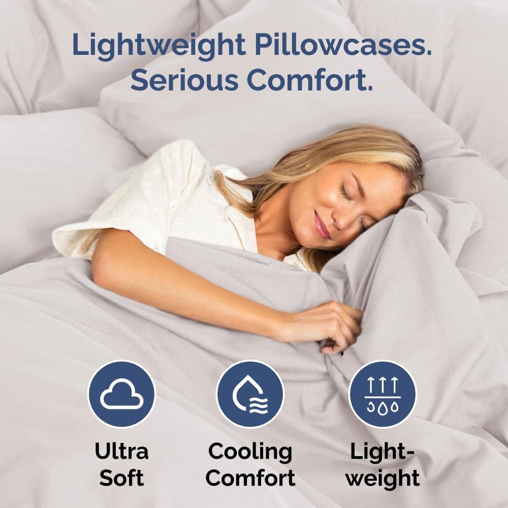 CGKUnlimited Queen Pillow Cases - 2 Pack - Super Soft Pillowcase Covers - Envelope Enclosure - Hotel Quality Pillow Protectors - Wrinkle Fr…