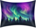 Satin Pillowcase for Hair and Skin, Standard Size Northern Light Aurora Decorative Pillow Sham with Envelope Closure Pillow Cover for…