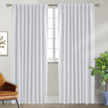 BGment White Curtains for Bedroom - 84 Inch Rod Pocket and Back Tab Thermal Insulated Room Darkening Curtains for Living Room, 2 Curtain Pa…