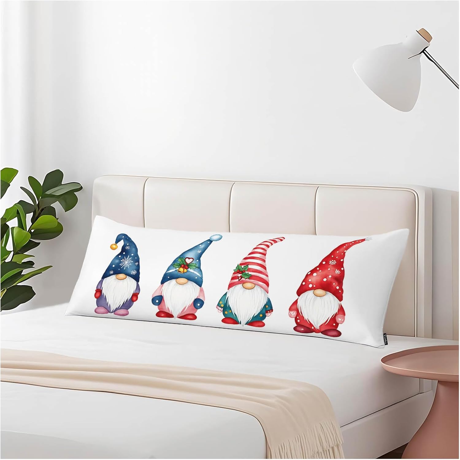 Body Pillowcases with Zipper Gnome Cozy Body Pillow Covers Body Cushion Cover 20 X 54 Inches, Christmas Gnomes Cute Outdoor Body Pillow…