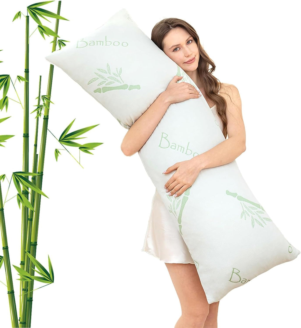 Primesoft Body Pillow for Adults, Memory Foam Long Pillow for Side Sleeper, Fluffy and Firm Full Body Pillow with Removable…