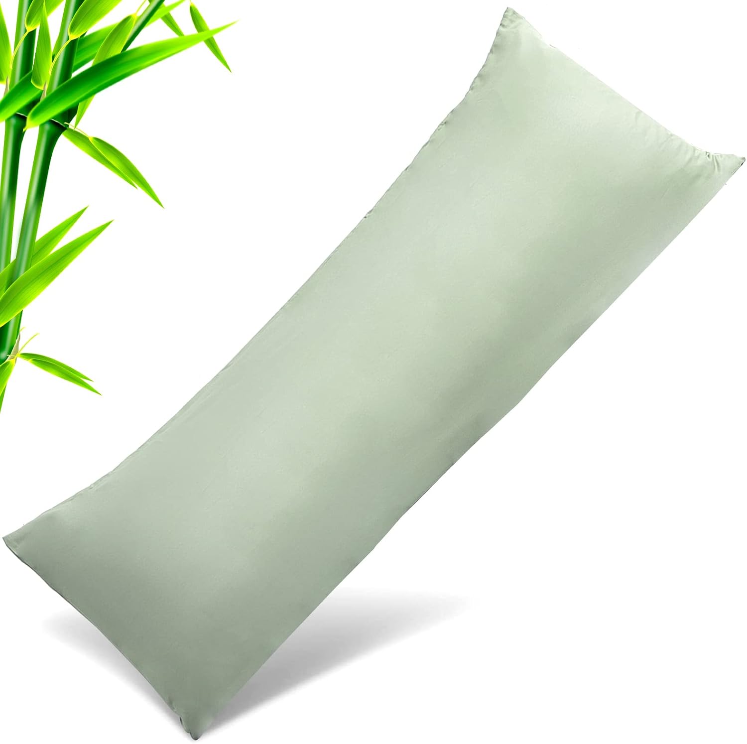 Body Cooling Pillow Cases Cover, Bamboo Rayon Green Body Pillowcases with Zipper Closure, Cool and Breathable Pillow Case for Hot…