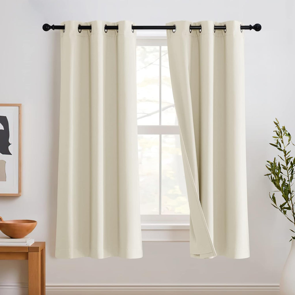 Rybhome RYB HOME Totally Privacy Curtains for Bathroom, Noise Reducing 3 Layers Heavy Grommet Blackout Curtains for Small Bedroom Window Th…