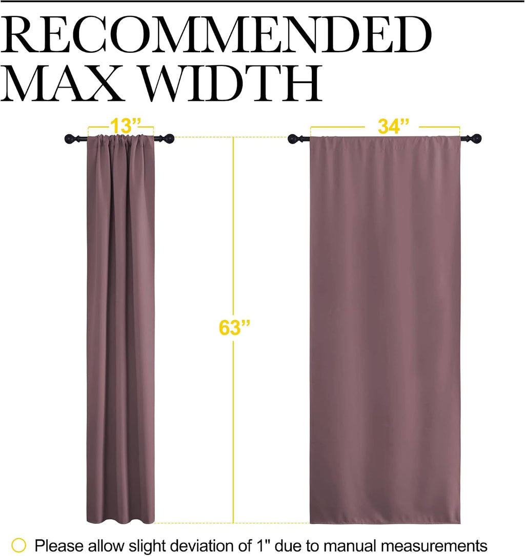 NICETOWN Bedroom Curtains for Kids Room, Window Treatment Thermal Insulated Solid Room Darkening Drape Panels for Girls Room (Dry Rose…