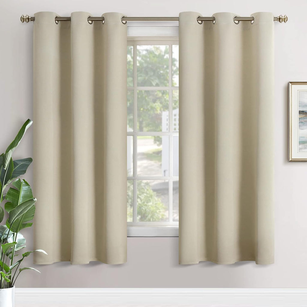 YoungsTex Beige Blackout Curtains 72 Inches Length for Bedroom - Thermal Insulated with Grommet Room Darkening Window Drapes for Living Din…