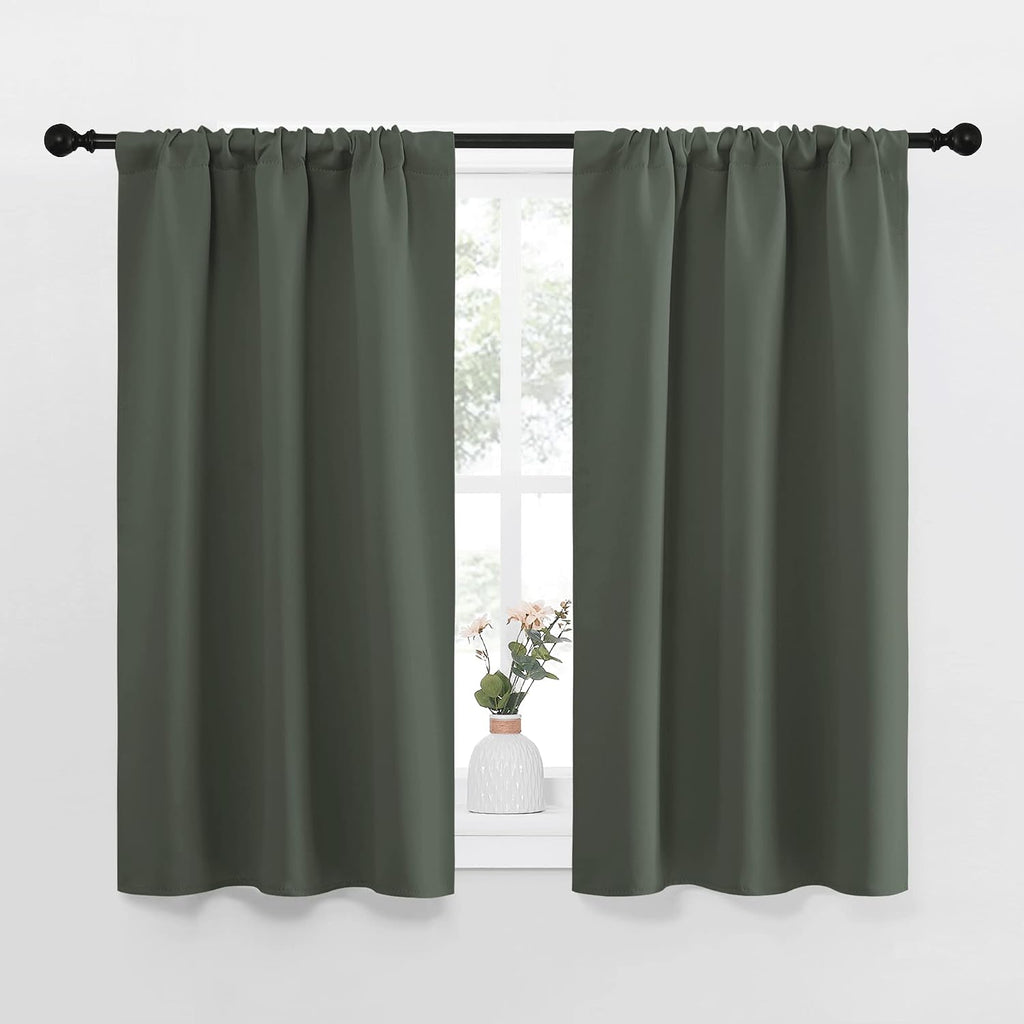 NICETOWN Bedroom Curtains Blackout Draperies - All Season Thermal Insulated Solid Rod Pocket Top Blackout Curtains/Drapes for Kid's Room…
