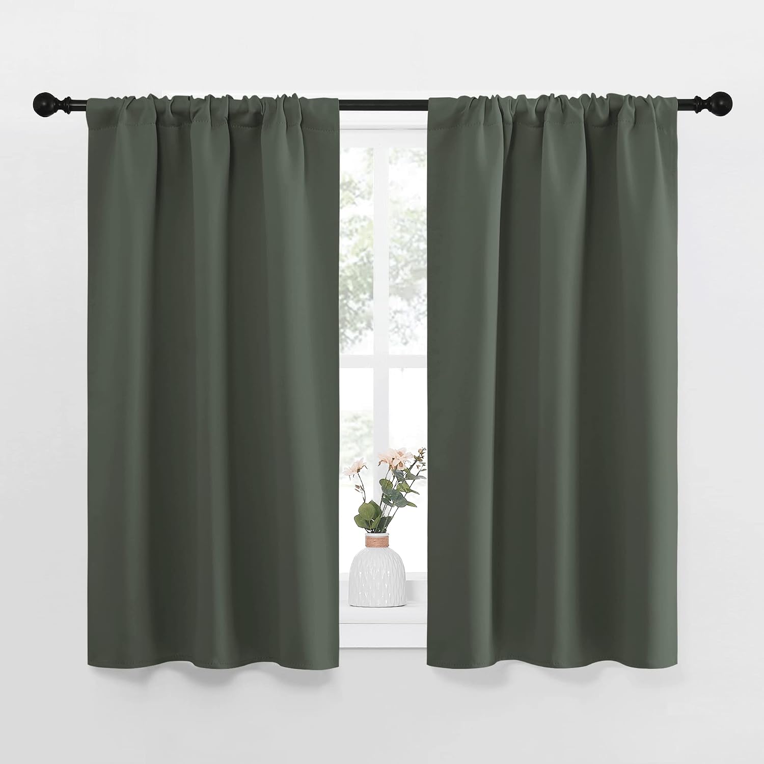 NICETOWN Bedroom Curtains Blackout Draperies - All Season Thermal Insulated Solid Rod Pocket Top Blackout Curtains/Drapes for Kid's Room…
