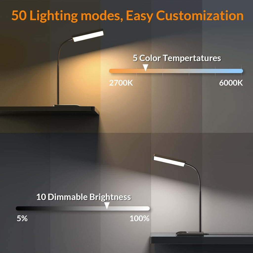LEPOWER Desk Lamp, 800LM LED for Home Office, 12W Reading for Desk, Eye-Caring Light, Touch Table Gooseneck Lamp, 50 Lighting Modes…