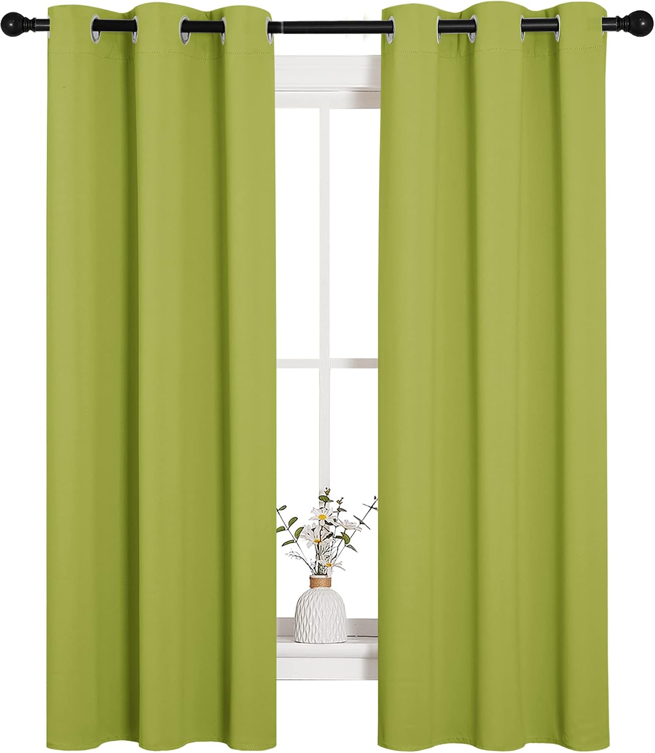 NICETOWN Blackout Curtain Panels for Living Room, Thermal Insulated Solid Grommet Top Blackout Draperies/Drapes for Christmas Window (1…