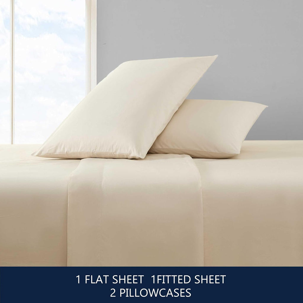Nautica Full Bed Sheets, Lightweight Cotton Percale Bedding Set with Matching Pillowcases, Crisp & Cool, Oeko-Tex Certified (Bayview Solid…