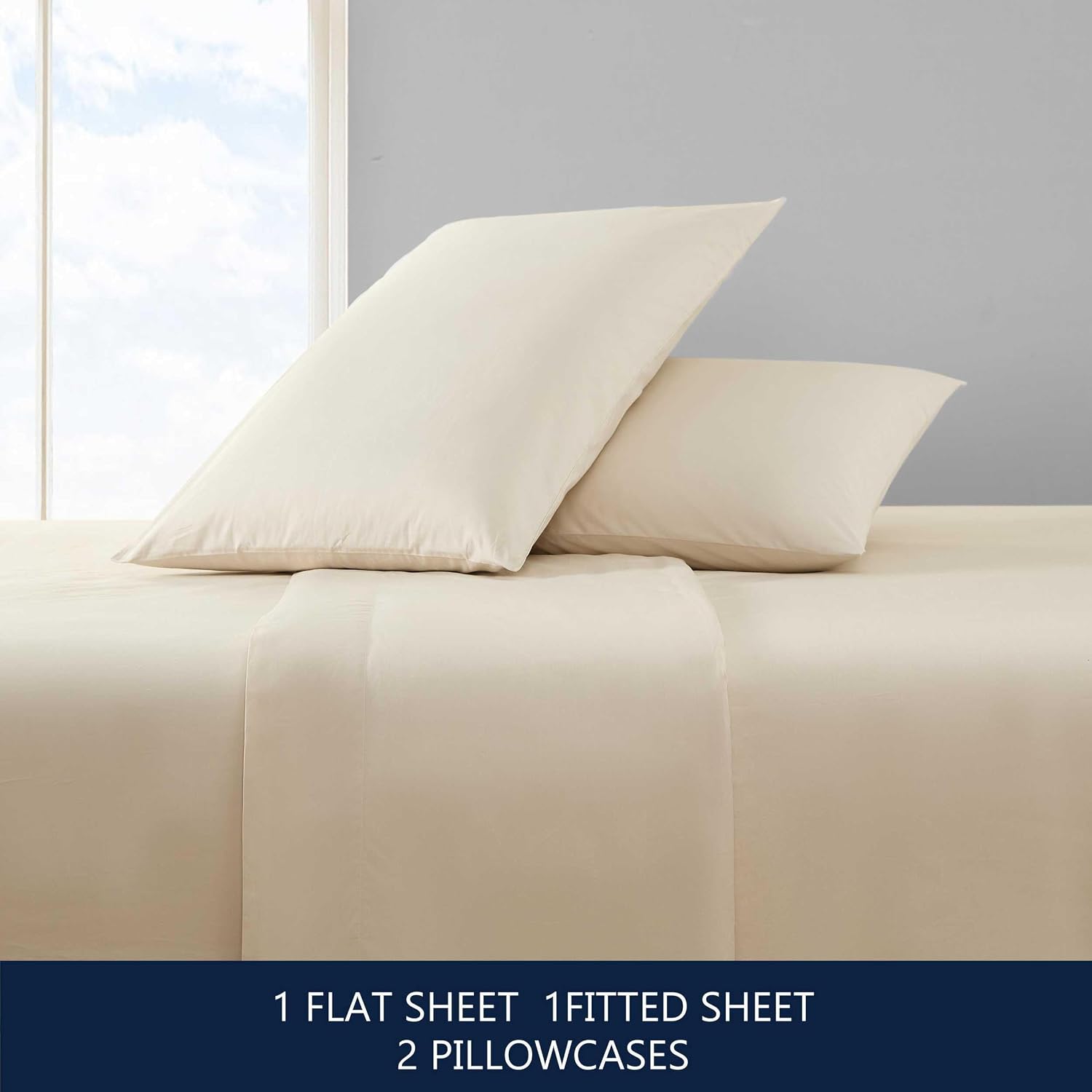 Nautica Twin Bed Sheets, Lightweight Cotton Percale Bedding Set with Matching Pillowcase, Crisp & Cool, Dorm Essentials, Oeko-Tex Certified…
