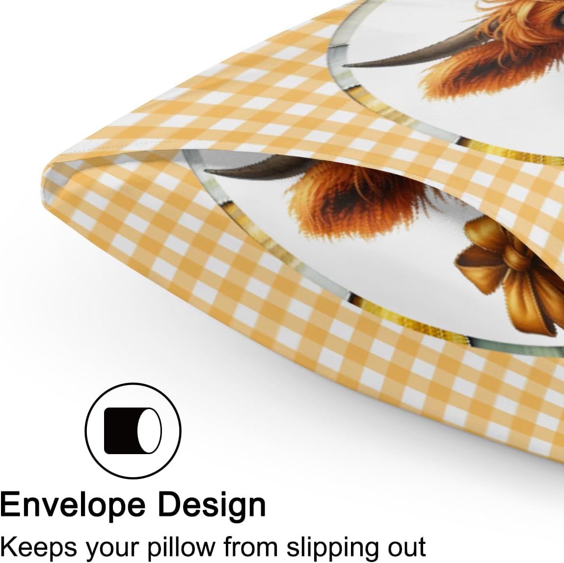 Satin Pillowcase for Hair and Skin Pumpkin Alpine Cattle Stripes Soft Silk Pillow Case with Envelope Closure Cooling Pillow Cases Slip…