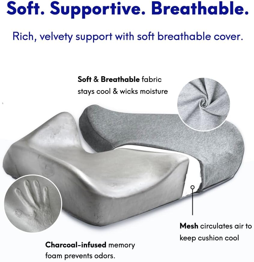 Cushionlab C CUSHION LAB Patented Pressure Relief Seat Cushion for Long Sitting Hours on Office/Home Chair, Car, Wheelchair - Extra-Dense M…