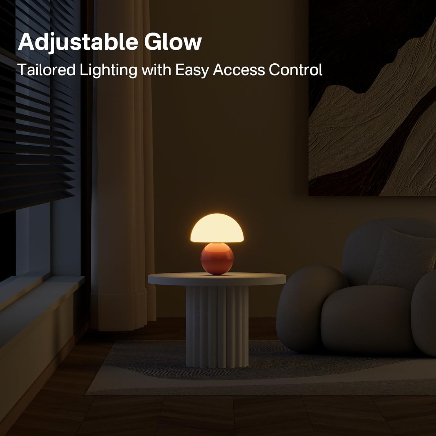 Dawnwake Mushroom Lamp Desk Lamp for Bedroom, Table Bedside Small Lamps for Living Room, Mushroom Decor Cute Mini Modern Mid Century Lamps…