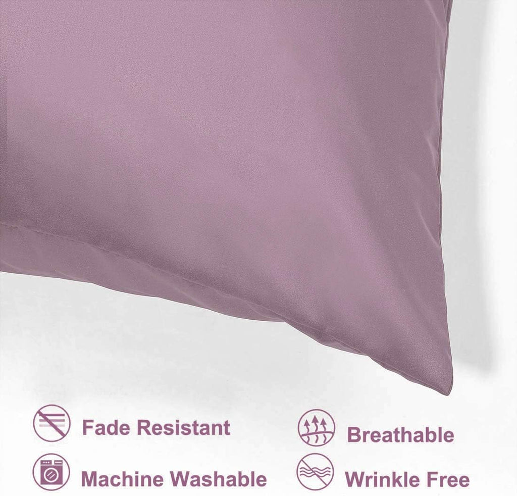 uxcell Queen Satin Pillowcase with Zipper, Super Soft and Luxury, Silky Pillow Cases Covers Set of 2, 21"x31", Mauve