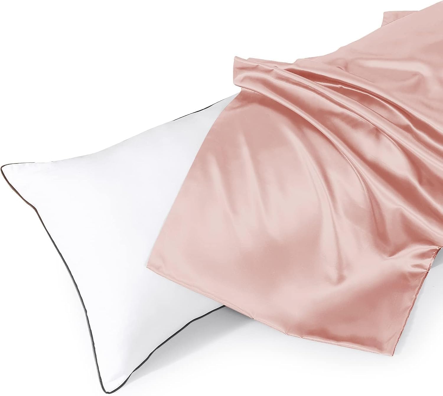 Huxmeyson Body Pillow with Satin Pillowcase, Body Pillow for Adults, Removable Cover, Pink (20"x54") Pink