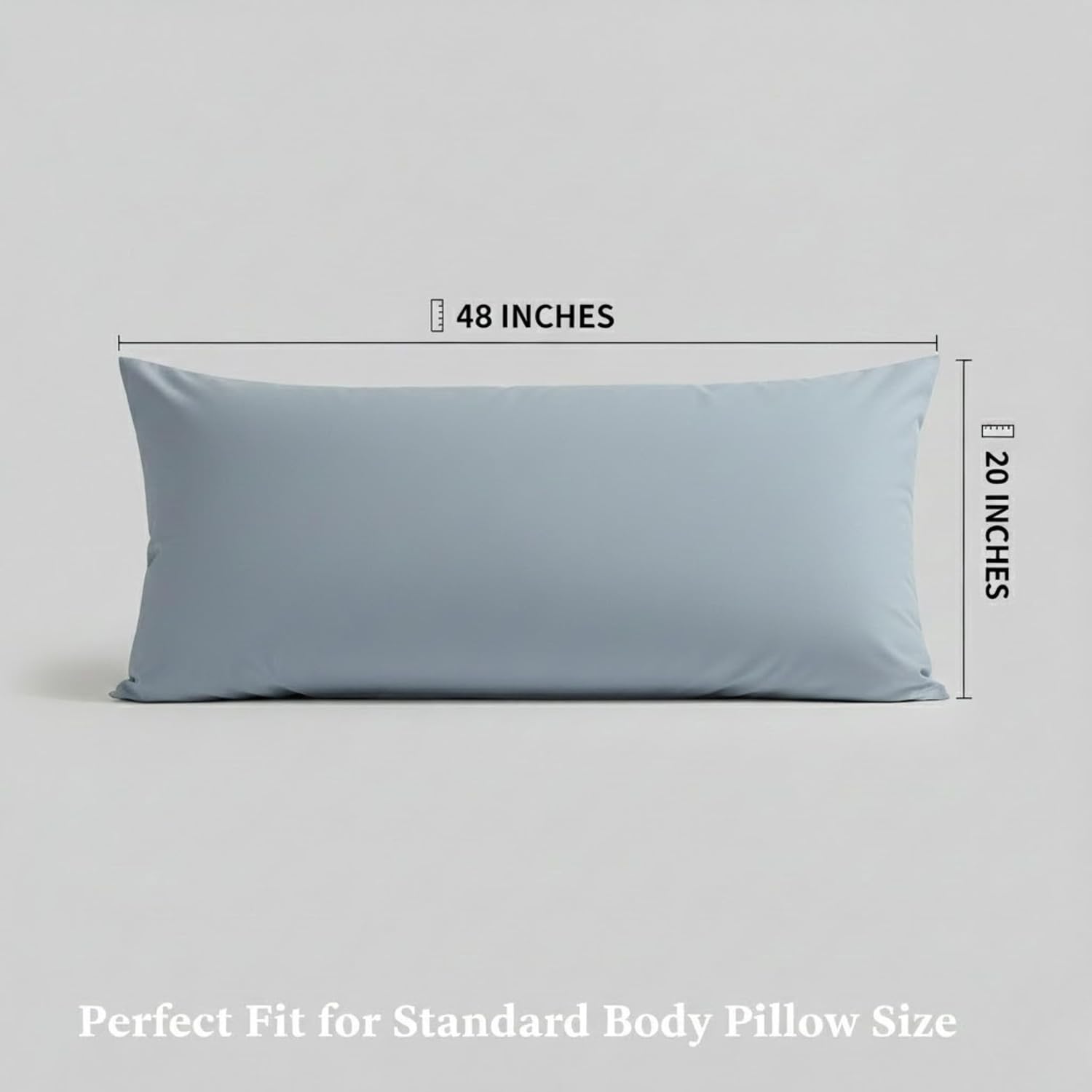 Egyptian Cotton Body Pillowcase 20x48 Inch, 600 Thread Count Sateen Weave, Zipper Closure Long Pillow Cover, Cooling Soft Breathable Body…