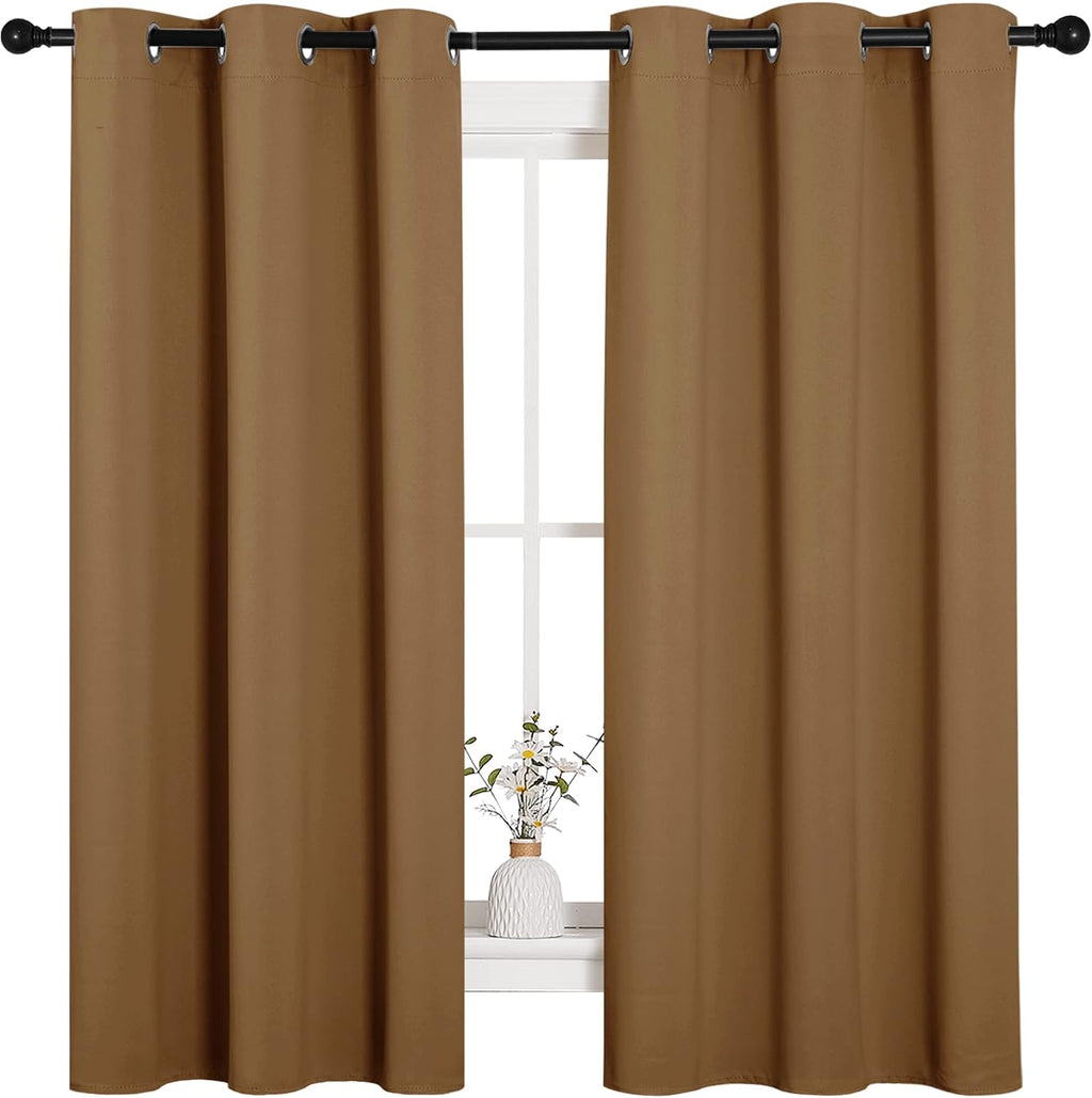 NICETOWN Sleek Blackout Curtains 63 inches Length for Small Windows, Noise Reducing and Block Draft Panels for Door Doorway Laundry…