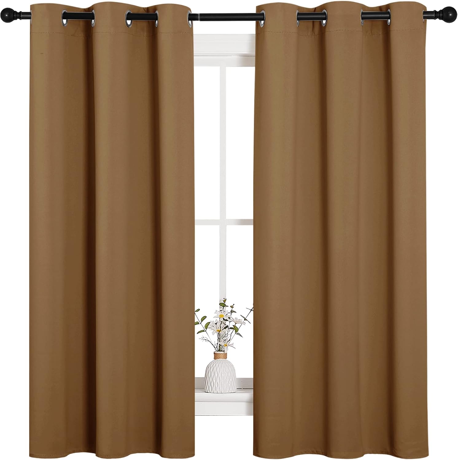 NICETOWN Sleek Blackout Curtains 63 inches Length for Small Windows, Noise Reducing and Block Draft Panels for Door Doorway Laundry…