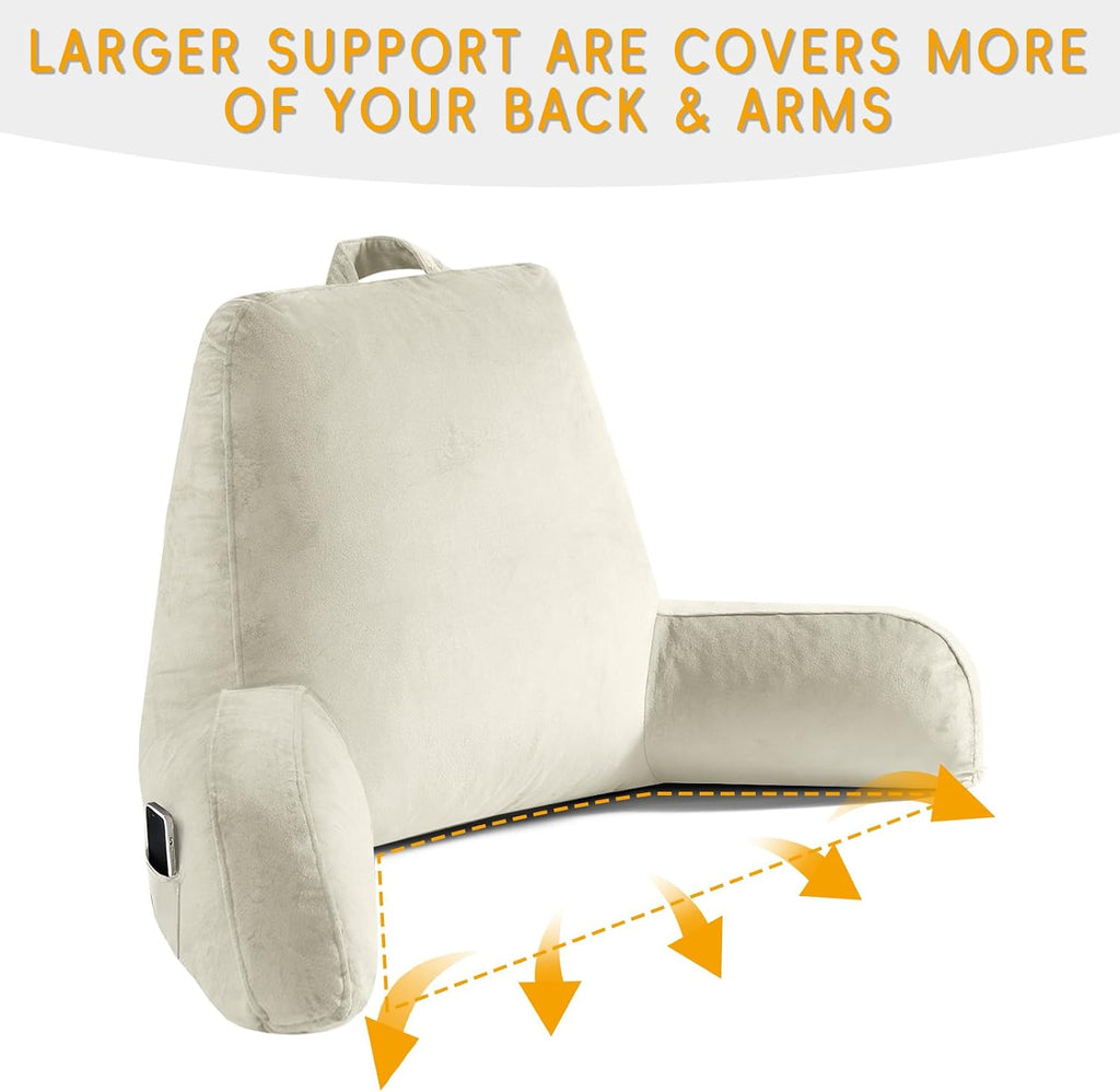 OAISZ Reading Pillow for Sitting in Bed Adult, Reading Pillow with Shredded Memory Foam, Bed Pillow with Washable Cover, Back Pillow…