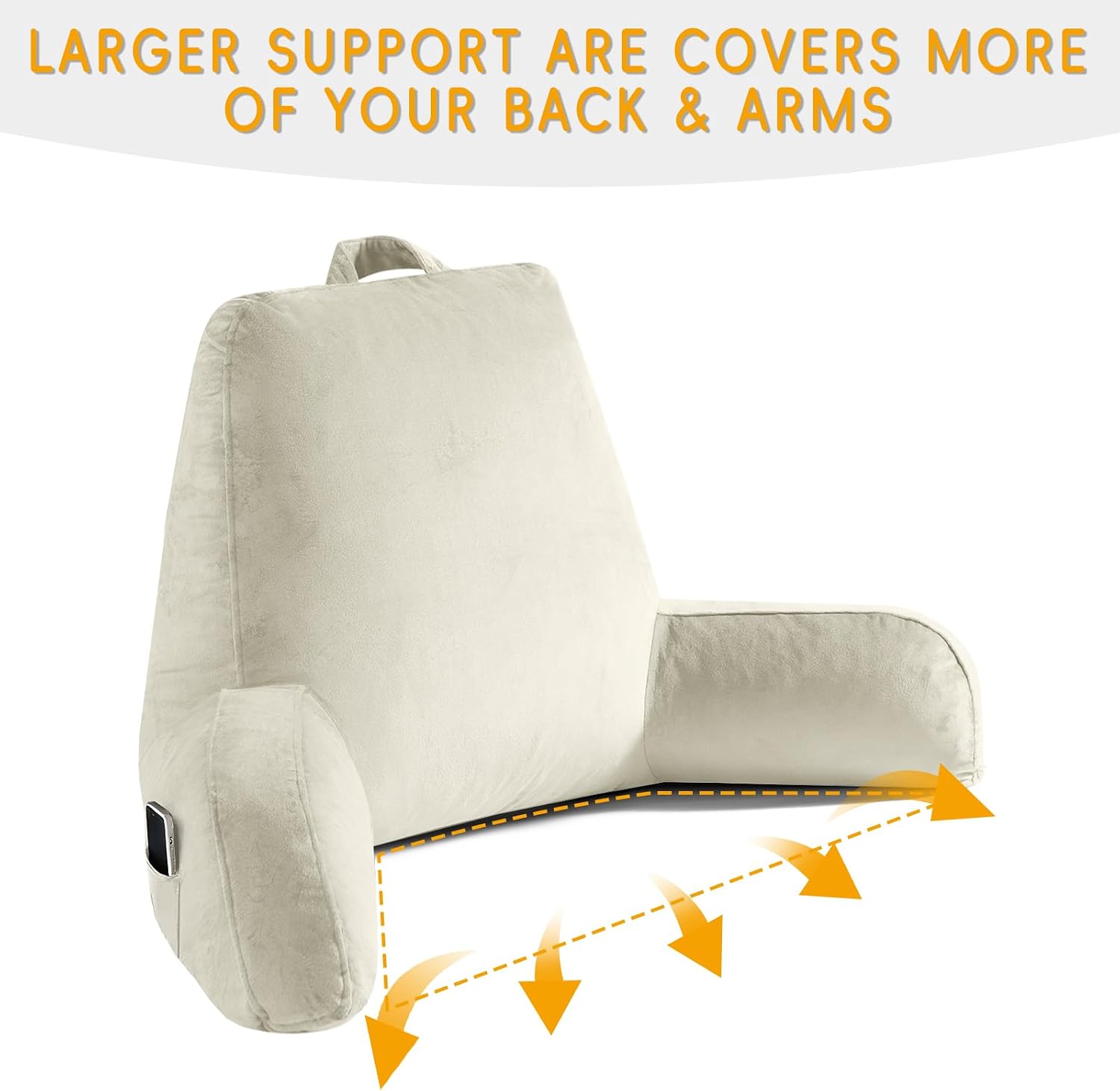 OAISZ Reading Pillow for Sitting in Bed Adult, Reading Pillow with Shredded Memory Foam, Bed Pillow with Washable Cover, Back Pillow…