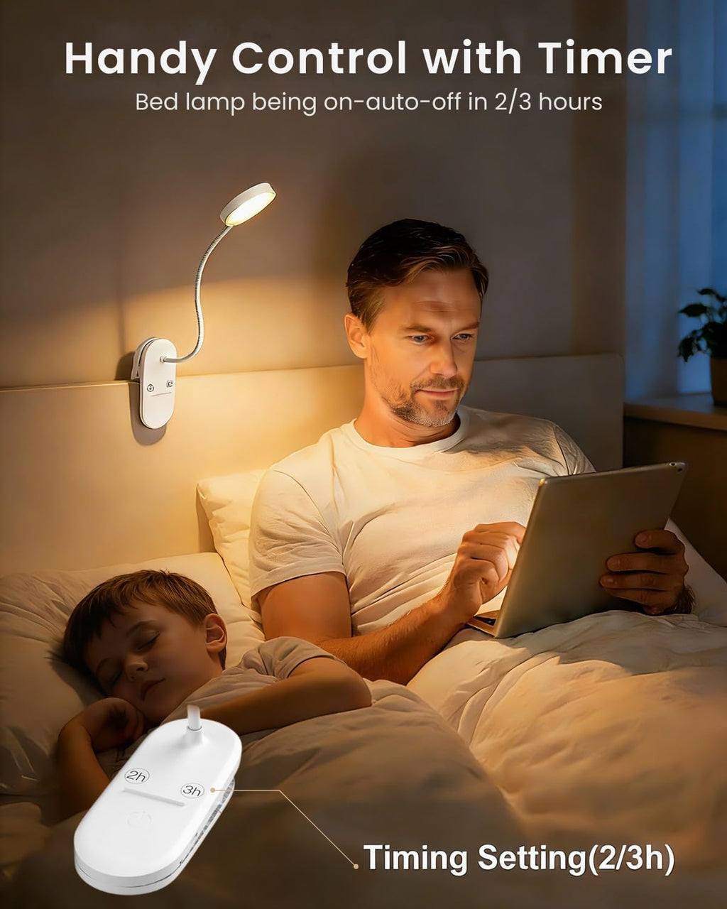 Haigvel Red Light for Sleep Book Lights for Reading at Night, 630nm Eye comfort Headboard Clip on Lamp, Rechargeable Bed Lights for…