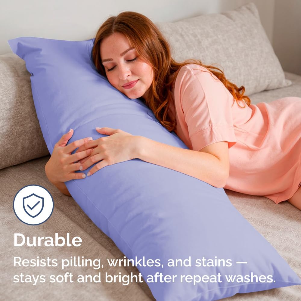 Body Pillowcases Set of 4-20x54 Long Body Pillow Case - Soft Body Pillow Cover for Sleeping & Side Sleepers - Comfy, Breathable & Fade…