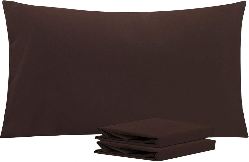 Ntbay King Pillowcase Set - 2 Pack Brushed Microfiber 20x36 Pillowcases - Soft, Wrinkle-Free, Fade-Resistant, Stain-Resistant, Dark Brown P…