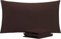 Ntbay King Pillowcase Set - 2 Pack Brushed Microfiber 20x36 Pillowcases - Soft, Wrinkle-Free, Fade-Resistant, Stain-Resistant, Dark Brown P…