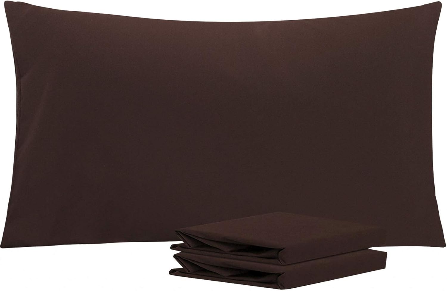 Ntbay King Pillowcase Set - 2 Pack Brushed Microfiber 20x36 Pillowcases - Soft, Wrinkle-Free, Fade-Resistant, Stain-Resistant, Dark Brown P…