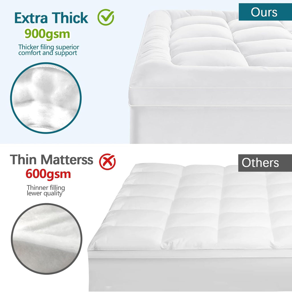 CYMULA Twin XL Mattress Topper - Soft Cooling Mattress Pad for College Dorm Room Essentials - Extra Thick Long Protector Cover for Back…