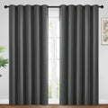 Yakamok Blackout Curtains Room Darkening Thermal Insulated Window Panels, Solid Grommet Top Drapes for Bedroom/Living Room(62Wx96L, Dark…