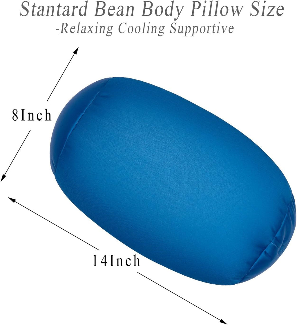 Microbead Neck Body Pillow Tube Microbead Bolster Bean Smooth Cool Pillow Neck Cervical Roll Pillow for Sleeping 7 x 12Inch Throw Travel…