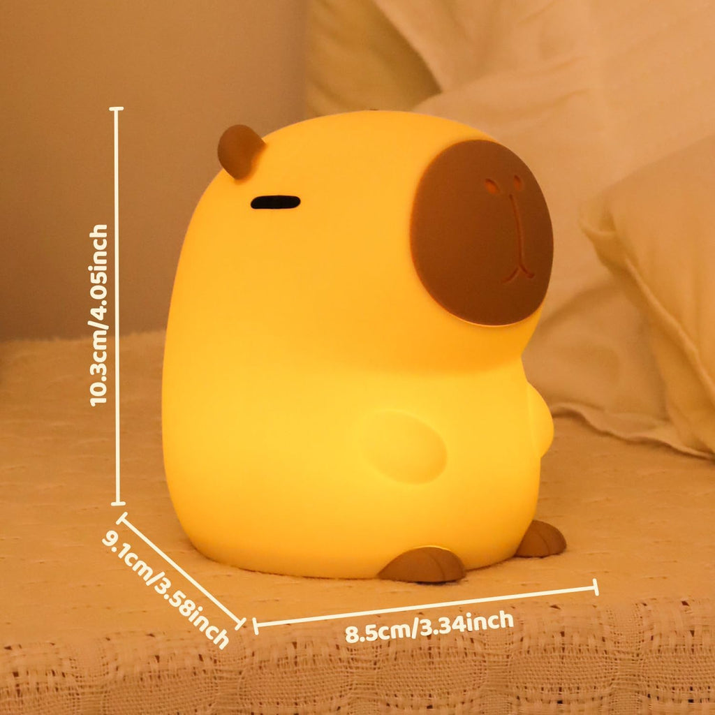 Rytinazzz Silicone Night Light for Kids, 50H Long Battery Capybara Lamp, Gift for Kids, Rechargeable Tap Control, Soft Dimmable Nursery…