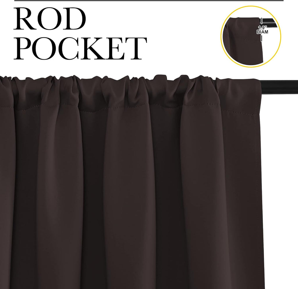 NICETOWN Blackout Curtain Panels 63 inches - Triple Weave Microfiber Energy Saving Thermal Insulated Solid Rod Pocket Blackout Curtains…