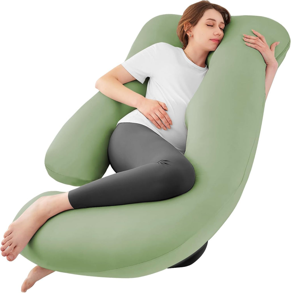 Sasttie Pregnancy Pillows for Sleeping, Jumbo U Shaped Cooling Full Body Pillow with Removable Cover, Pregnant Women Must Haves, Maternity…