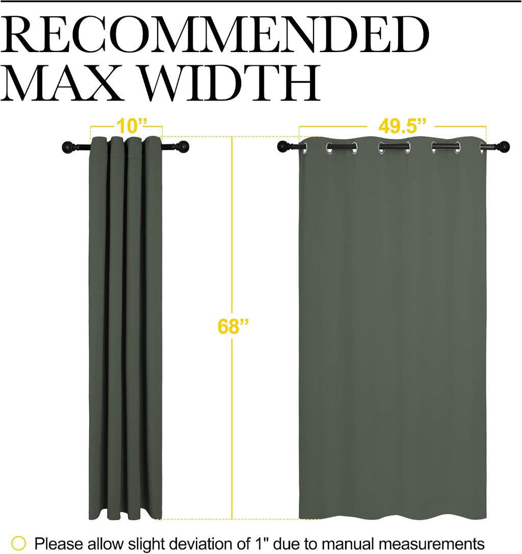 NICETOWN Thermal Insulated Curtains Blackout Draperies, Window Treatment Solid Grommet Room Darkening Drape Panels for Bedroom (Dark…