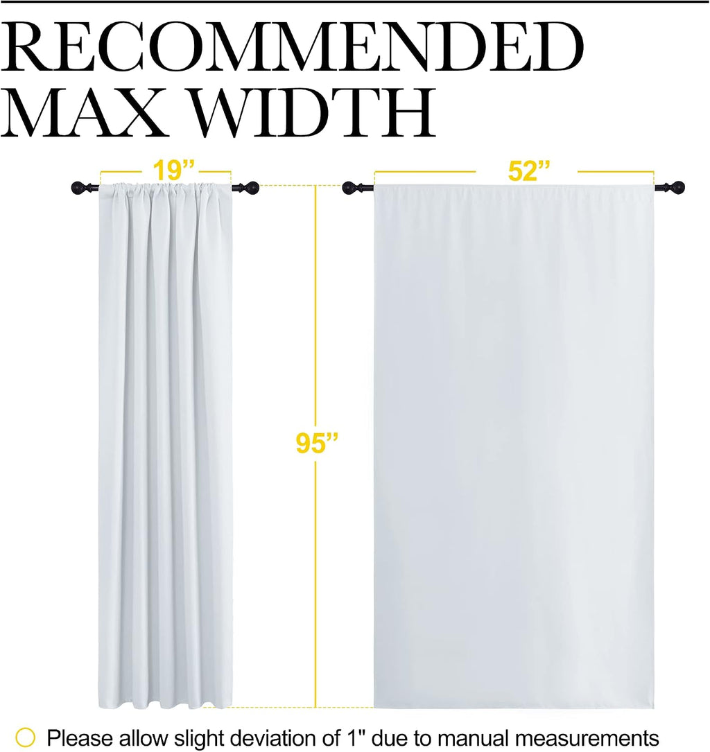 NICETOWN Greyish White Bedroom Curtain Panels - Multi-Function Noise Reducing Performance Window Treatment Thermal Insulated Room…