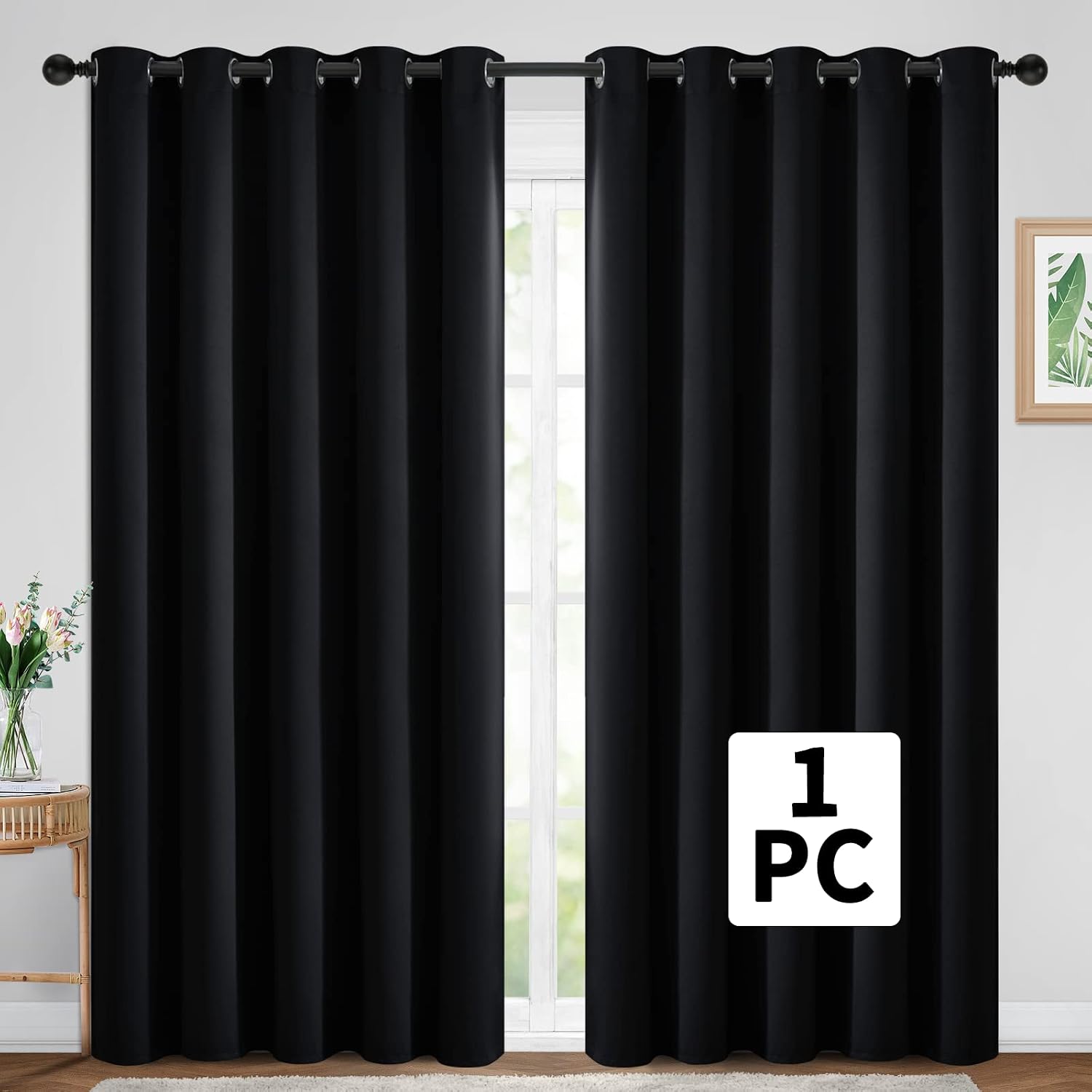 Yakamok Wide Thermal Blackout Patio Door Curtain Panel, Sliding Door Insulated Grommet Curtains, Extra Wide Curtains for Sliding Glass…