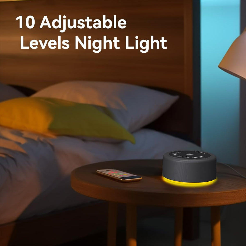 Hushingwhitenoisemachine Sound Machine White Noise Brown Noise Machine Night Light 30 Non Looping Sounds 12 Lights 5 Timers Sleep Sounds Ma…