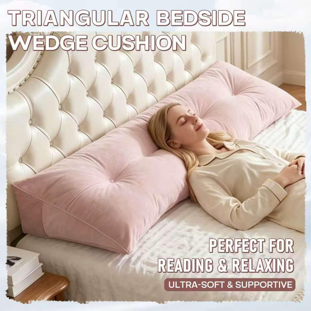 Scnut Headboard Pillow Queen, Triangle Wedge Pillow for Headboard, Ergonomic Backrest Cushion for Reading Sitting Working Removable Crystal…