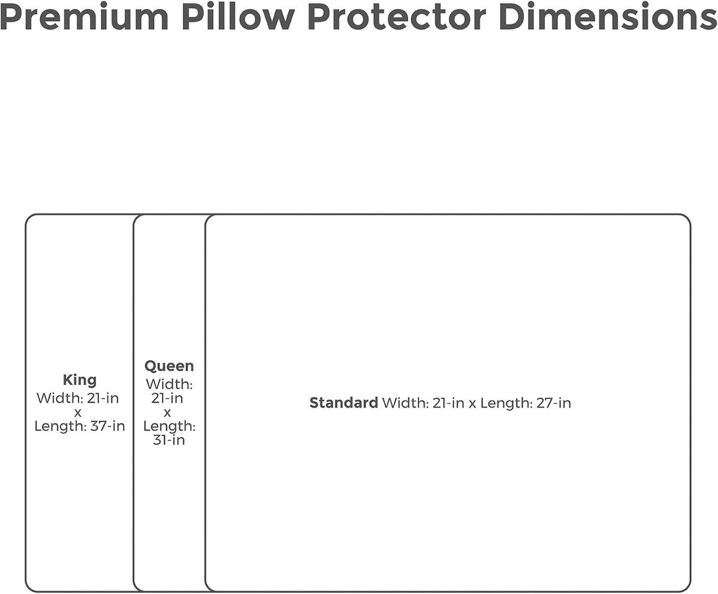 Protect-A-Bed Cotton Terry Pillow Protector, Zippered, Waterproof, 1-Pack, Standard Size Cotton White
