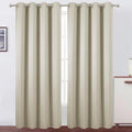 Lemomo Blackout Curtains 66 x 95 inch/Light Beige Curtains Set of 2 Panels/Thermal Insulated Room Darkening Bedroom Curtains 95 inch silver