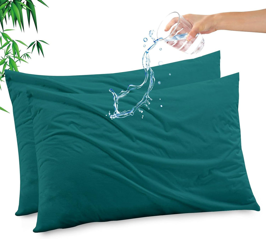 Gogreen Bamboo Rayon Waterproof Pillow Protector, Breathable Pillow Cover, Cooling Pillow Case Protector with Zipper, Super Soft Pillow Cas…