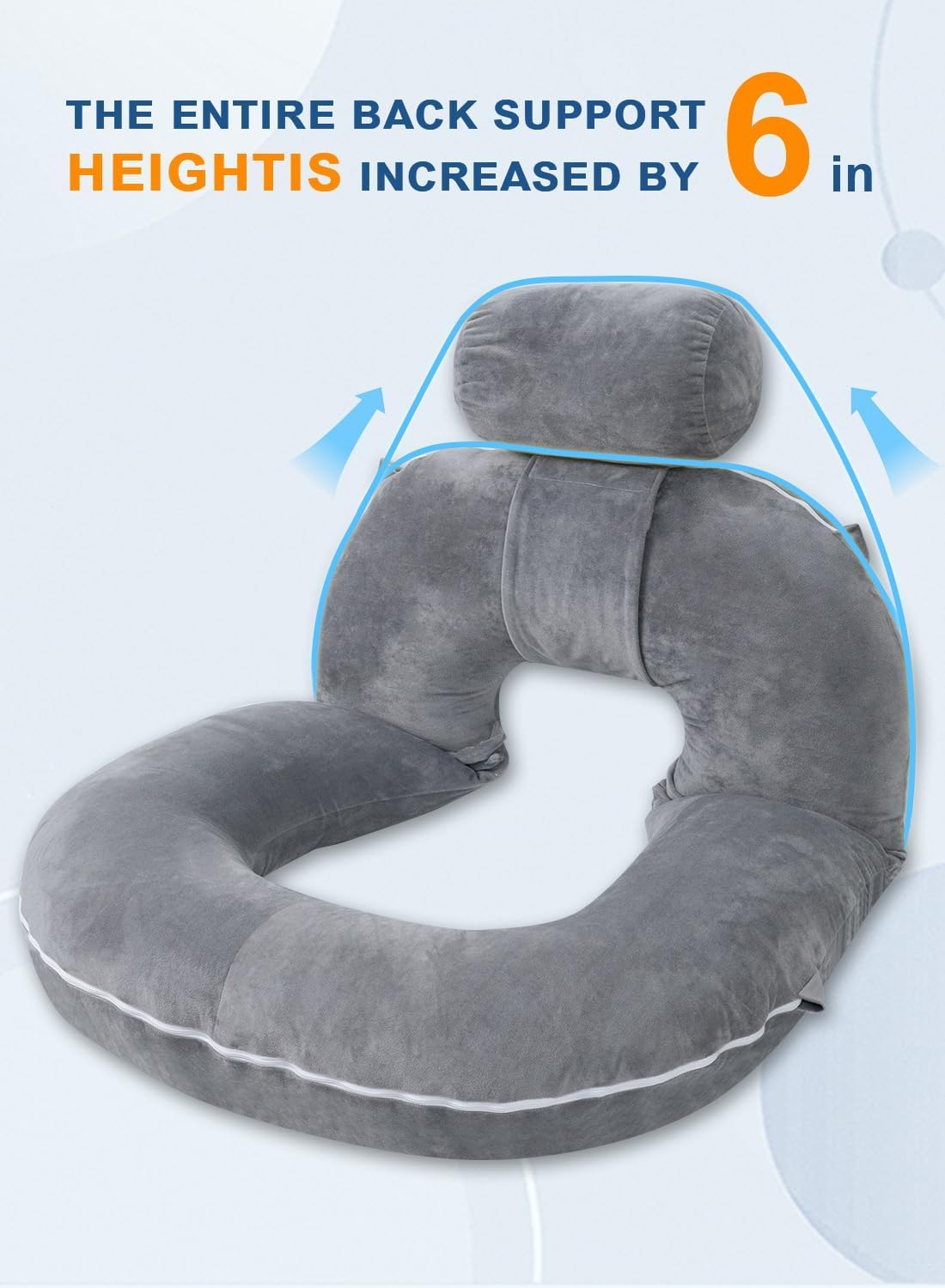 Insen Reading Pillow, Back Pillow for Sitting in Bed for Reading, Nurse & Relax, Reading Pillow for Adults, Moms & Kids, Sit Up Pillow for…