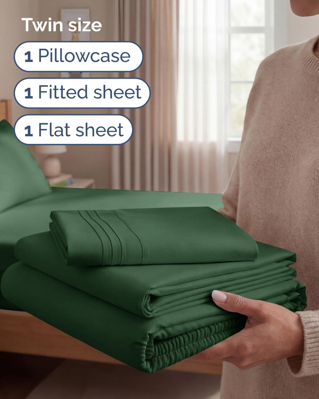 Twin Size 3 Piece Sheet Set - Comfy Breathable & Cooling Sheets - Hotel Luxury Bed Sheets for Women & Men - Deep Pockets, Easy-Fit, Soft…