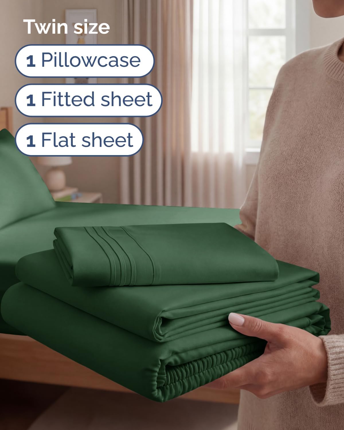 Twin Size 3 Piece Sheet Set - Comfy Breathable & Cooling Sheets - Hotel Luxury Bed Sheets for Women & Men - Deep Pockets, Easy-Fit, Soft…